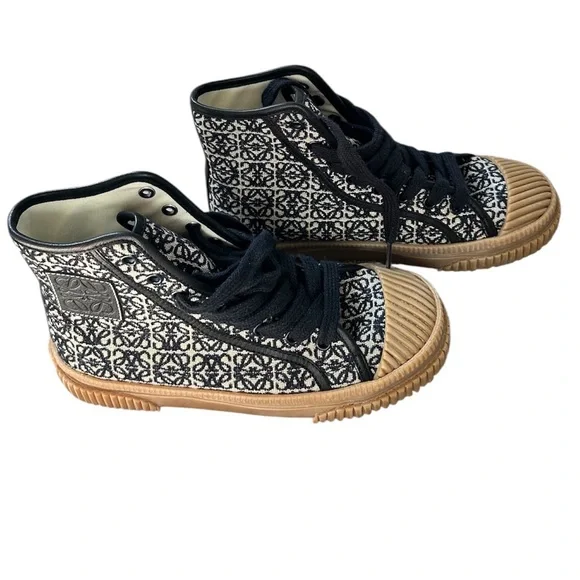 Loewe Canvas embroidered high top sneakers - Picture 4 of 8